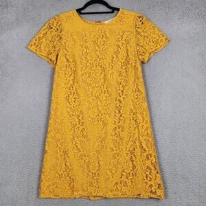 LOFT Dress Womens 6 Floral Lace Short Sleeve Lined Cocktail Party Crewneck